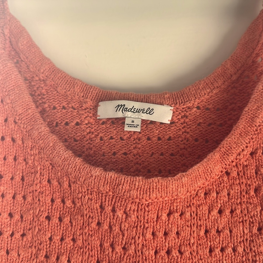 Madewell Open Stitch Orange Knit Women's Tank Top EUC Small - Picture 3 of 7